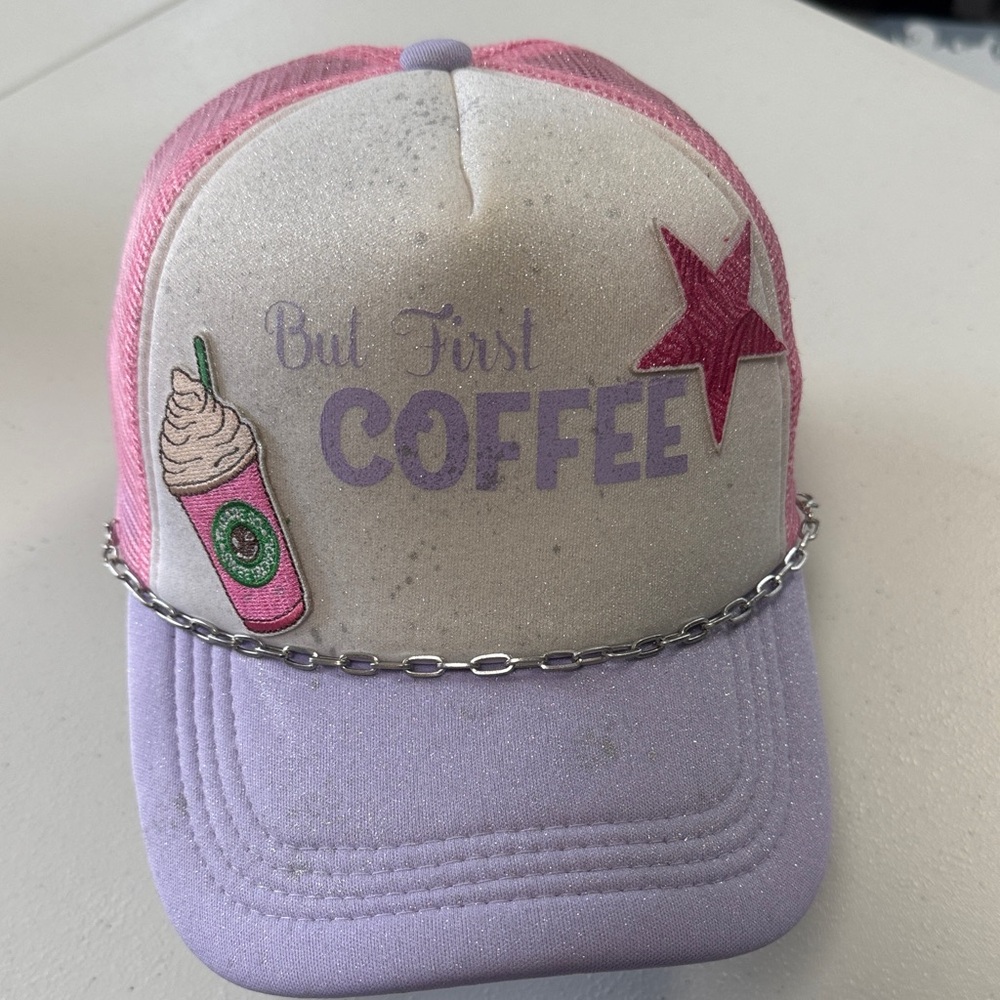 Pink and Purple Coffee Theme Cap